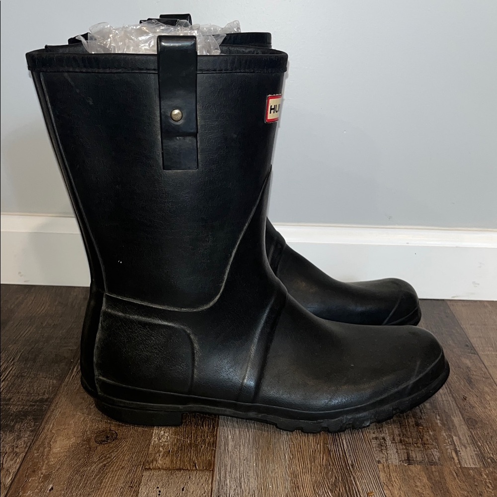 HUNTER - Black Rain Boots - Size 13